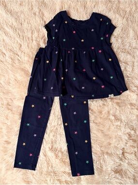 GAP Toddler Navy Blue Playtime Favorites Tee - White Print 5T